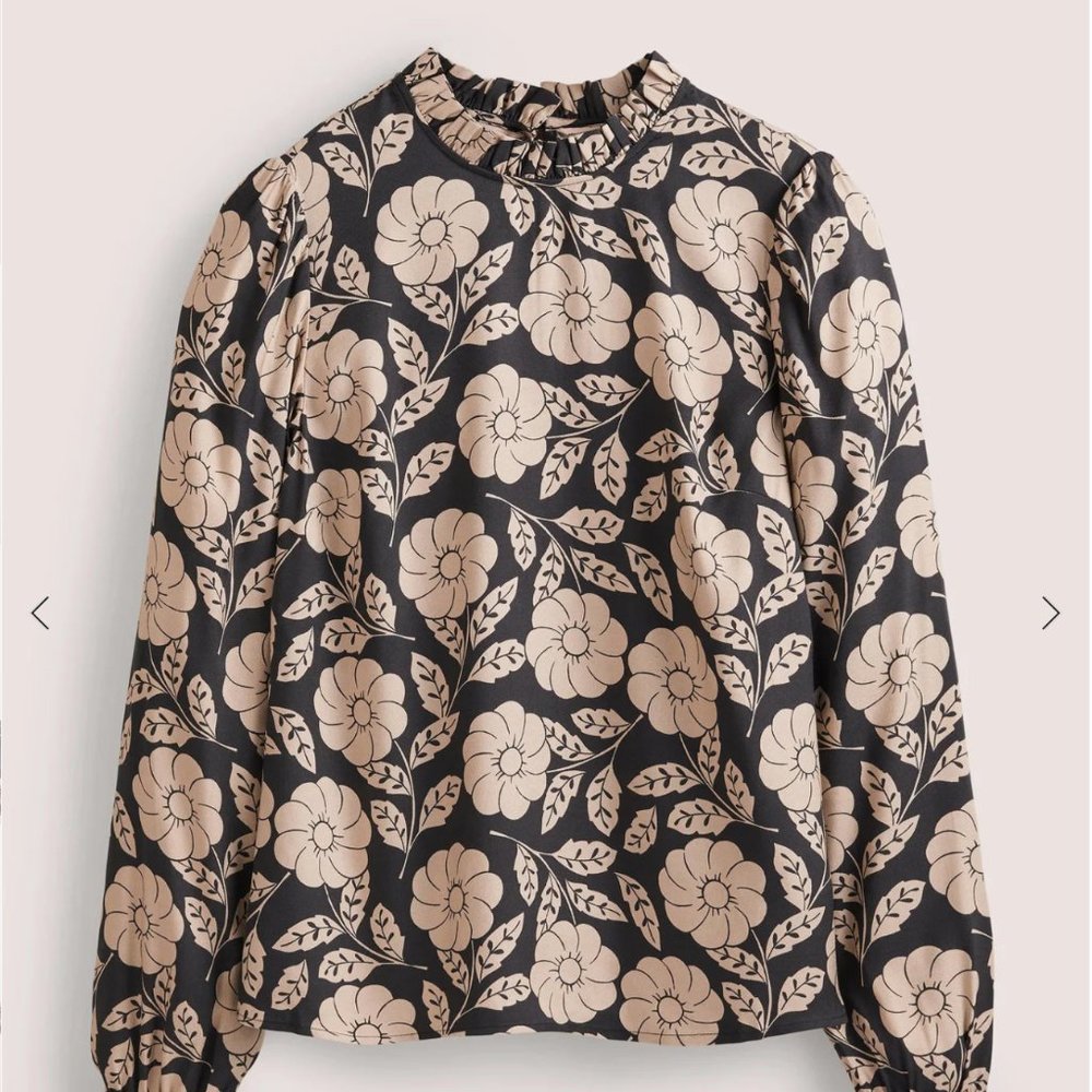 Boden nigh neck ruffle blouse